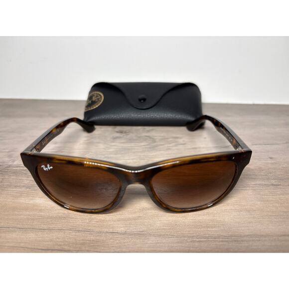 Ray-Ban RB4184 710-51 Glossy Tortoise Brown Gradient Sunglasses w/ Case- EUC - Picture 1 of 7